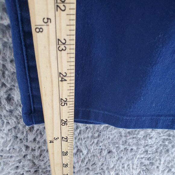 Kim Rogers Pants Womens 14 Short Blue Slim Straight Stretch Denim Pull-On - Picture 6 of 9